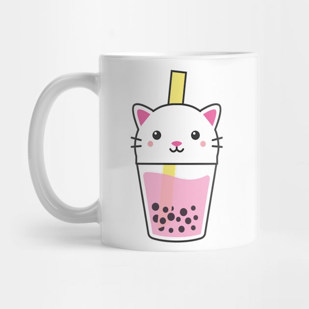 Cute Kawaii Bubble Tea Boba Milk Cat Lover Gift Idea by amitsurti